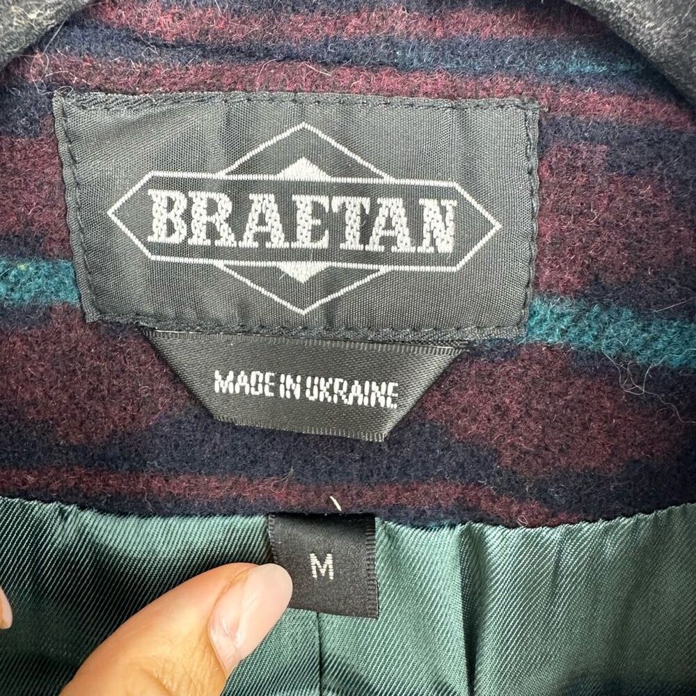Vintage Braetan Southwestern Blazer Coat Wool Women's M Aztec Cowgirl - Picture 4 of 7
